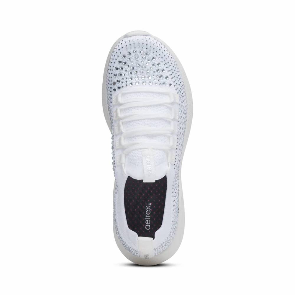 NEW AETREX women's carly arch support sneaker in white sparkle - Picture 5 of 6
